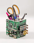 Circuit Board Pencil Pen holder, Computer Industrial look with engineer feel for the IT nerd in your life. Upcycled geek cool