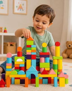 Colorful Building Blocks Set for Kids, Montessori STEM Toy (40-100 Pieces)
