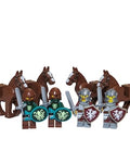 MEOW 21358 Kraken Griffin Knight Lot 4 Horses Shields Swords Castle Fantasy Army