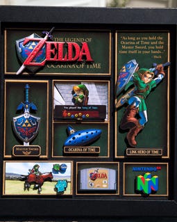 Legend of Zelda Ocarina of Time Collector Shadowbox Frame 3D Wall Art