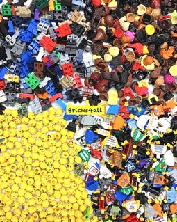 MEOW Build-Your-Own 50 Minifigures ~ Wedding Guestbook Special ~ Heads, Torsos, Legs, Hats/Hair pieces ~ 200 parts total!