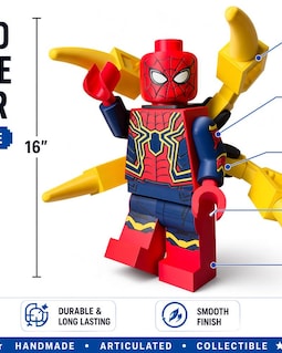 Golden Web Guardian 16" Articulated Block Style Hero Collectible Figure Brick Built Display