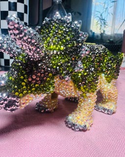 Bedazzled Authentic MEOW Dinosaur