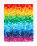 LEGO® Brick Rainbow Wall Art: Colorful, One-of-a-Kind 11x14 Piece with Epoxy Resin Finish