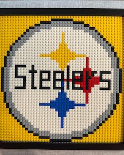 Pittsburgh Steelers Pixelated Brick Wall Art Framed (large)