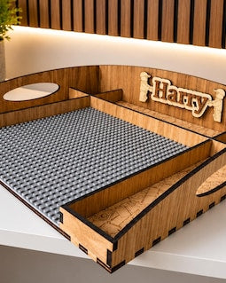 Personalized Large Brick-Building Tray / Gift for Building Block Fan / Custom Wooden Organiser