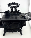 Vintage Crescent Cast Iron Children's Toy Stove/Salesman Sample with Accessories