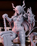 Demonic Sword Sorceress Resin Figure Fantasy Warrior Woman Model Kit Unpainted Dark Fantasy Collectible