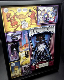MEOWs Garmadon Comic Book Shadow Box Art, 3D Collectible Wall Decor