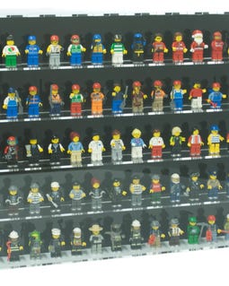 Large frame, display case, container, showcase for 100 LEGO minifigures and figurines