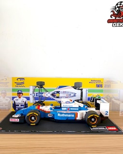 Display case for WBsupercars's Lego Williams FW16 (1994) - Ayrton Senna - MOC-204492 + 3D tires and steering wheel