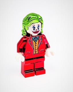 MEOW Chrome Red Green Long Hair Joker Minifigure DC Superheroes New!!