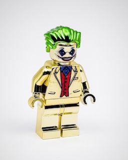 MEOW Chrome Gold Plated Joker Minifigure DC Superheroes New!!