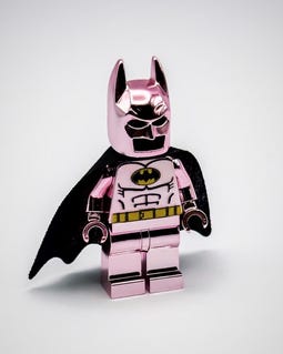 MEOW Chrome Pink Plated Batman Minifigure DC Superheroes New!!