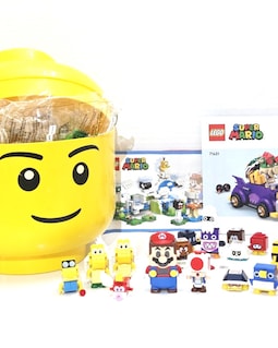 MEOW Super Mario Lot w/ Interactive Mario Figure Complete Lakitu Sky World Set, Bowser Parts & Storage Head