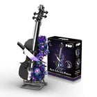 Gothic Cello wtih Black Dahlia Flower Building Block Set - Pretend Play Set f...