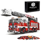 City Ladder Fire Truck Building Blocks Set (711 pcs) Toy Station Firetruck Br...
