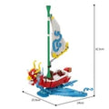 Wind Waker Blue Sailing Boat MOC Building Blocks Set, Ship Model DIY Bricks Toy
