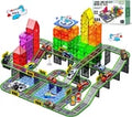 121PCS Magnetic Tiles Road Set with Pullback Cars. Magnet Tiles for Building Con