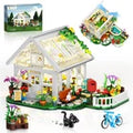Flower House Building Set with LED Light, Creative Greenhouse Building