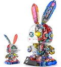 Glowing Eye Bunny Rabbit Building Blocks Set Robotics Collectible 1377 PCS