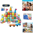 Anbalulu 134PCS Magnetic Building Tiles Blocks STEM Stacking Toys