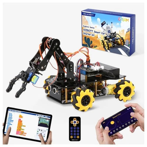 Robotics for Kids Ages 8-12, ACEBOTT Smart Robot Arm Car Kit with 5DOF, STEM ...