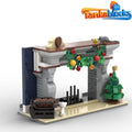 MOC-241226 Fireplace Smartphone Holder building blocks Toys Christmas gift