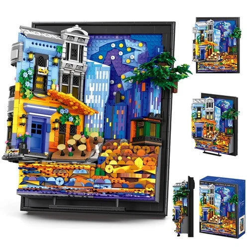 2678PCS 3D Framed Art Building Blocks Set LED Light Wall Display Decor 14+