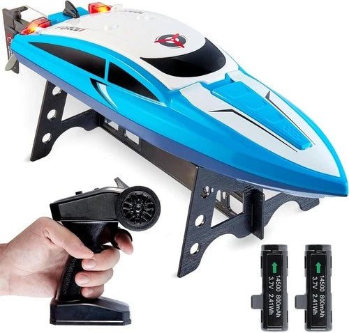 Velocity Blue Fast RC Boat- Remote Control Boats for Adults and Kids, Underwa...