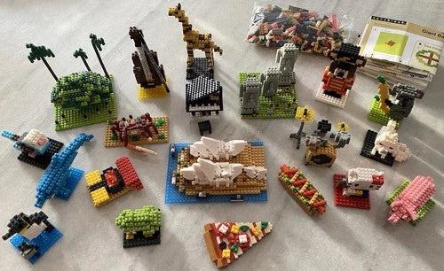 Lot Of Nanoblock 20 Sets Hello Kitty Banyan Tree Sydney Opera House Moai Statues