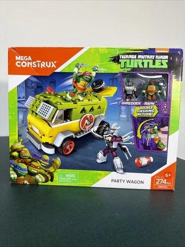 NEW SEALED MEGA CONSTRUX TMNT Party Wagon DMX54 (6+) 274PCS Box Has Crease