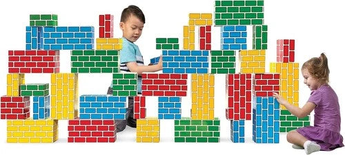 Junkin 80 Pack Cardboard Building Blocks Cardboard Bricks for Kids, Stacking ...