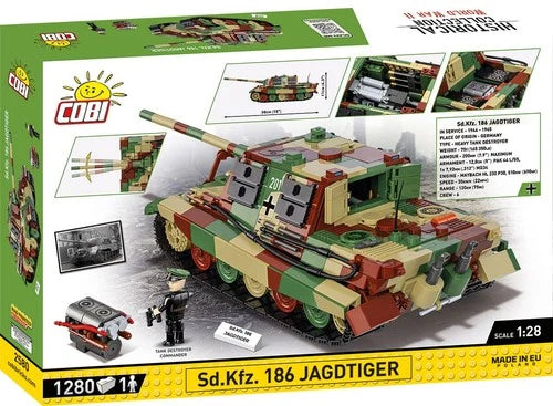 COBI WWII Sd.Kfz. 186 JAGDTIGER Tank 1:28 Scale Building Block Model Set # 2580