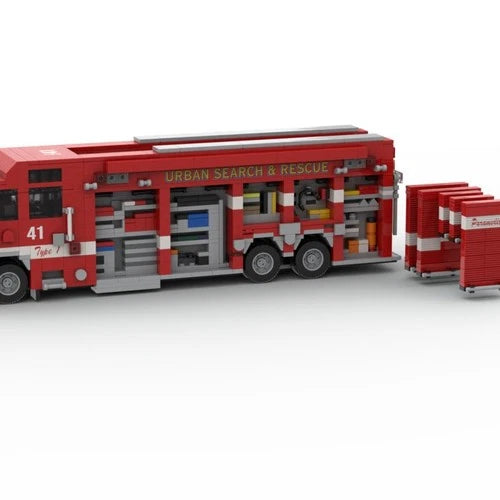 Custom MOC-264986 Fire Truck with Driver Set Building Blocks Set (1626PCS)