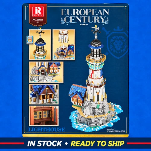 Reobrix European Century Medieval Lighthouse Building Block Kit 3228Pcs 66028