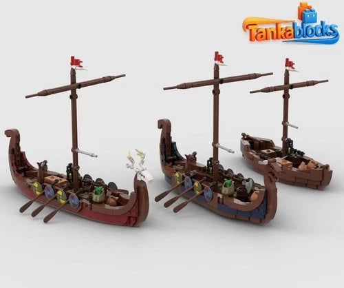 MOC-182527 Viking Village Expansion ship building blocks Toys Christmas gift