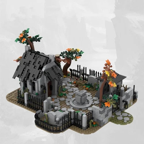 MOC-82593 Medieval Graveyard Shop Shaped Small Particle 1194 Pieces Good Quality