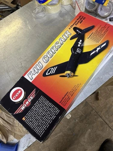 Vintage Cox Wings F4U Corsair RC Airplane ARF Kit 3-Channel NOS Open Box