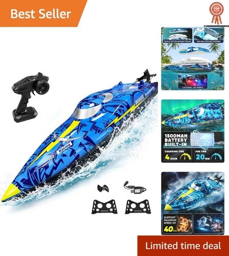 Versatile 16 Inch RC Boat - Fast Remote Control Fun with 2 Batteries Included