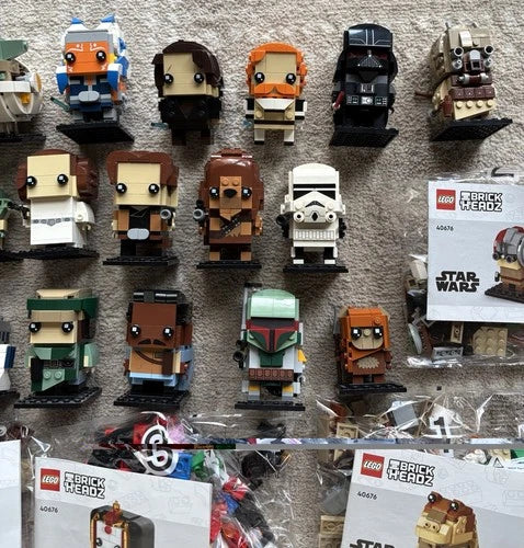 READ LEGO Star Wars Brickheadz Lot Of 26 Luke Anakin Leia Boba Vader Maul More