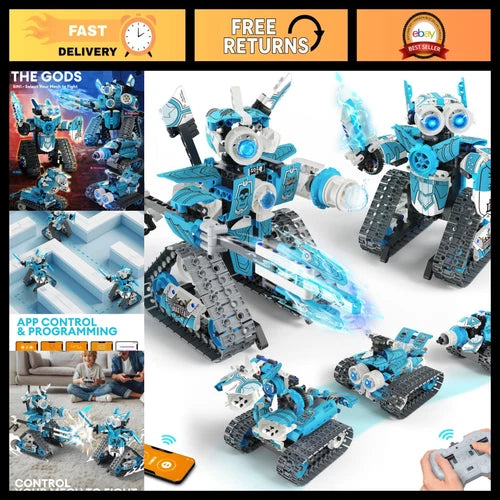 5-in-1 STEM RC Robot Building Kit - 408PCS Educational Toy for Kids 8-13