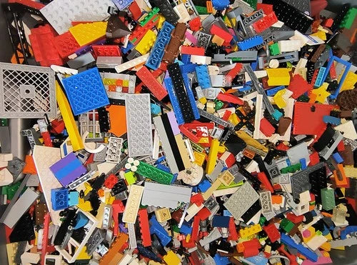Bulk LEGO LOT 10 pound box of Bricks, parts, Pieces, Tires accessories From Sets