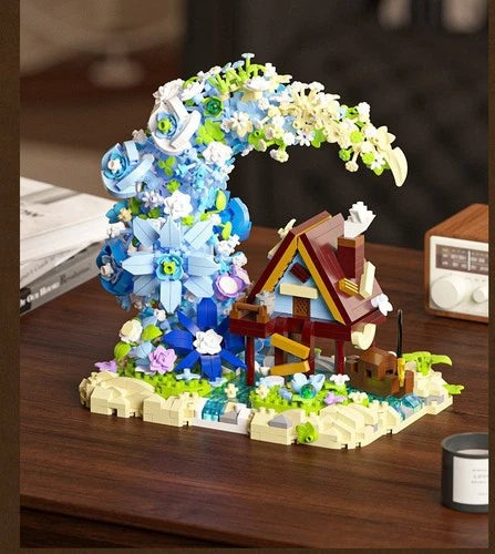 Moonflower Tree House Building Blocks Set Romantic Floral Compatible Brick Toy