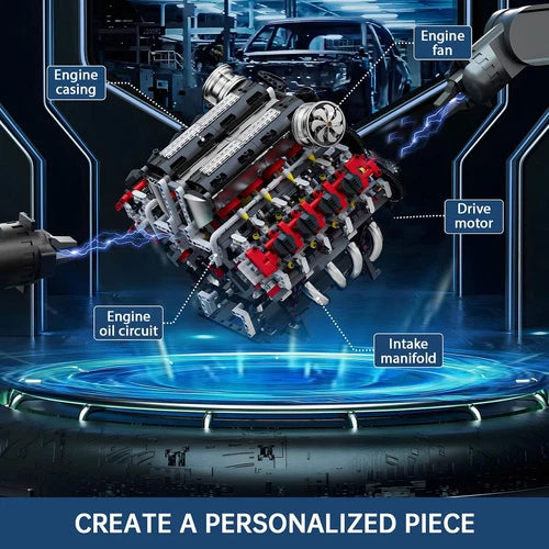 V8 Engine Building Set, 2718 Pcs Model Kit for Adults 14+