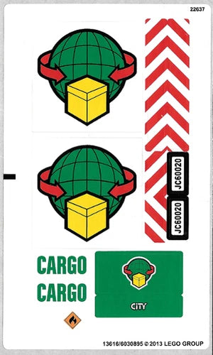 LEGO 60020 - City - Traffic: Cargo Truck - STICKER SHEET