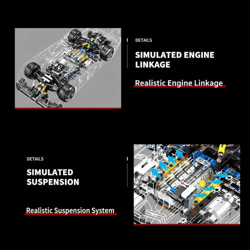AUDI R8 LM-P 1:10 Technic Building Blocks Set - 2426 Pieces