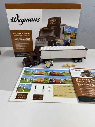 Wegmans Food Truck Tractor & Trailer Building Blocks Set First Gear Complete