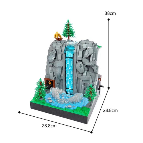 MOC: Mountain Waterfall Model Toys Building Set 2424 Pieces for Collection