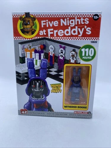 NEW McFarlane FIVE NIGHTS AT FREDDY'S PAPER PALS PARTY WITHERED BONNIE Set 12822